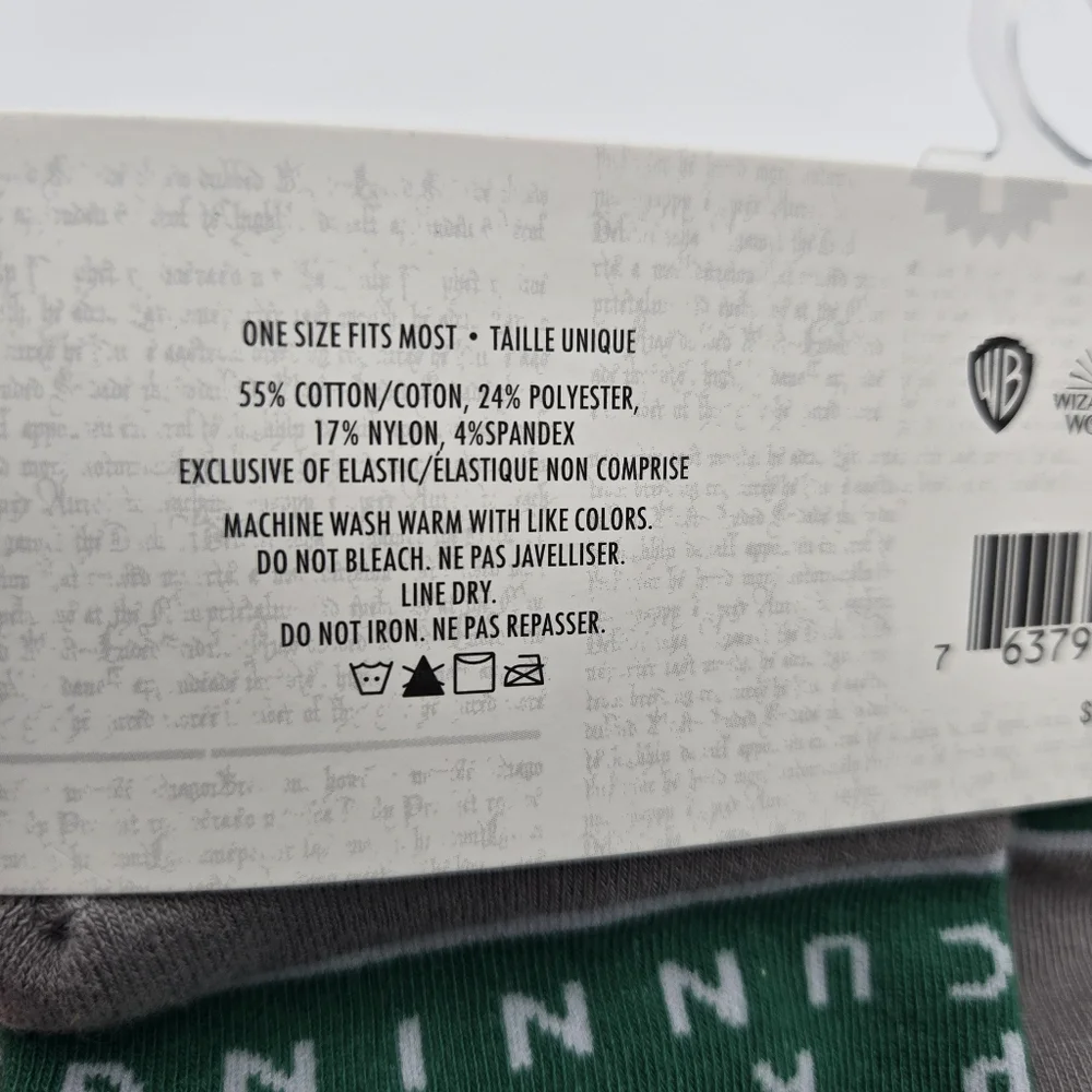 NEW Harry Potter Wizarding World Slytherin Novelty Crew Socks One Size Fits Most